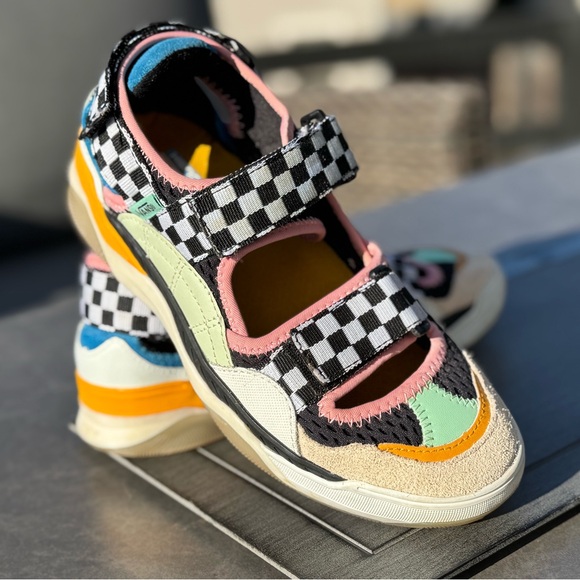 Vans Shoes - VANS VARI MULTI CHECKERBOARD VELCRO SNEAKERS